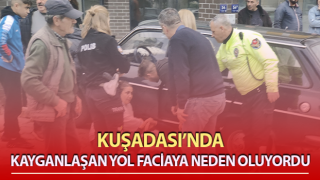 Kayganlaşan yol faciaya neden oluyordu