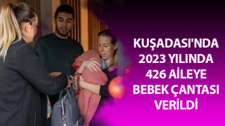 Kuşadası'nda 426 aileye bebek çantası verildi