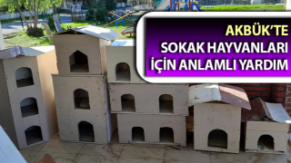 Akbük’te sokak hayvanları için anlamlı yardım