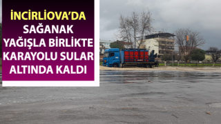 Aydın’da sağanak yağış yol kapattı