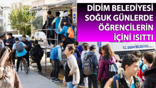 Didim Belediyesi soğuk günlerde öğrencilerin içini ısıttı