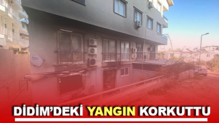 Didim'de apartman yangını