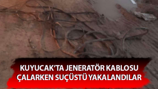 Jeneratör kablosu çalarken suçüstü yakalandılar