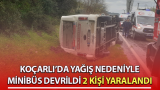 Koçarlı’da yolcu minibüsü devrildi: 2 yaralı