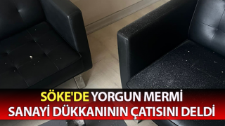 Söke'de yorgun mermi çatıyı deldi