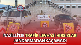 Trafik levhası hırsızları jandarmaya takıldı