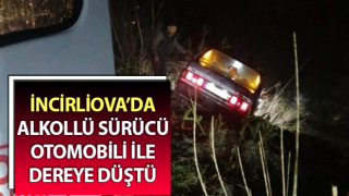 Alkollü sürücü otomobili ile dereye düştü