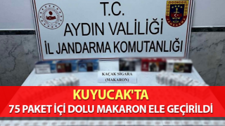 Aydın’da 75 paket içi dolu makaron ele geçirildi