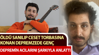 Depremzede genç, depremin acılarını şarkıyla anlattı