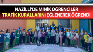 Minik öğrenciler trafik kurallarını eğlenerek öğrendi