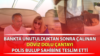 Kuşadası'nda unutulan döviz dolu çanta polis tarafından bulundu