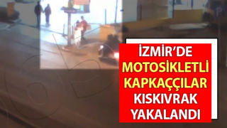 Motosiklet ile kapkaç anları güvenlik kameralarına yansıdı