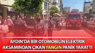 Otomobilin elektrik aksamından çıkan yangın panikletti