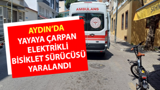 Yayaya çarpan elektrikli bisiklet sürücüsü yaralandı