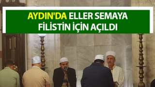 Aydın'da eller semaya Filistin için açıldı