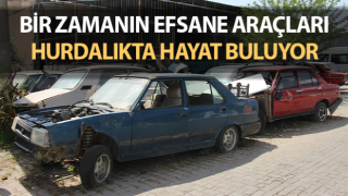 Çine’de bir zamanın efsane araçları hurdalıkta hayat buluyor