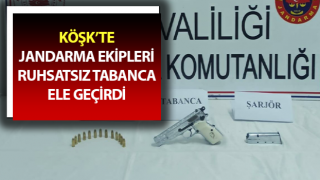 Jandarma ekipleri ruhsatsız tabanca ele geçirdi