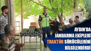 Jandarma traktör sürücülerini bilgilendirdi