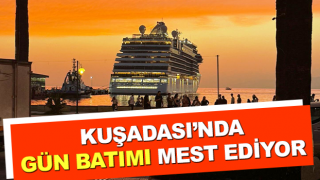 Kuşadası’nda gün batımı mest ediyor