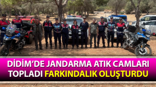 Jandarma atık camları topladı, farkındalık oluşturdu