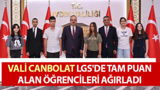 Vali Canbolat, LGS'de tam puan alan öğrencileri ağırladı