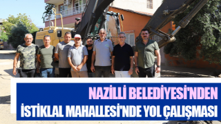 Nazilli Belediyesi'nden İstiklal Mahallesi'nde yol çalışması