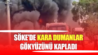 Söke'de kara dumanlar gökyüzünü kapladı